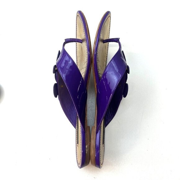 Louis Vuitton Vernis Flower Thong Sandals Purple Flip Flops Size 7 Authe… - Picture 8 of 14